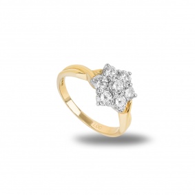 Yellow Gold Diamond Cluster Ring 1.00ct Yellow Gold Diamond Cluster Ring 1.00ct
